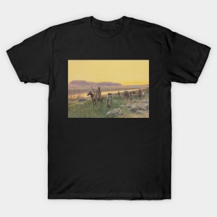 Indians Returning From The Hunt - Vintage Western American Art T-Shirt